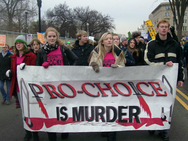 Pro-choice is murder banner